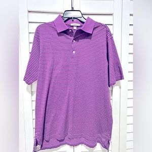 Peter Miller purple polo shirt